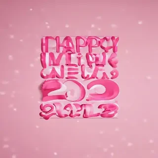 pink happy new year 2024