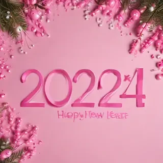 pink happy new year 2024