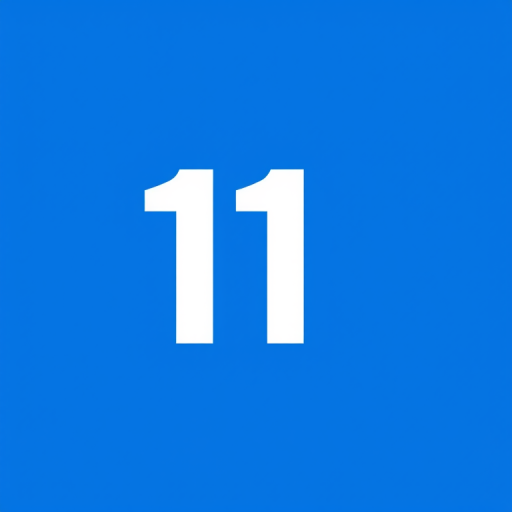 Create an image of a large blue square with the number 11 in bold white font centered in the middle, using a DSLR camera with an aperture of f/2.8, shutter speed 1/60s, ISO 100, in a front view style to enhance sharpness and clarity.