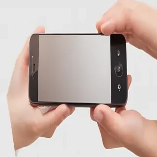hand holding phone png