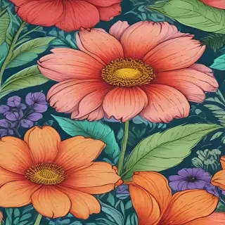 color drawing flowers