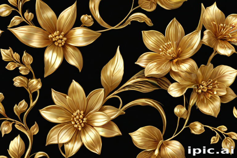 gold flowers png