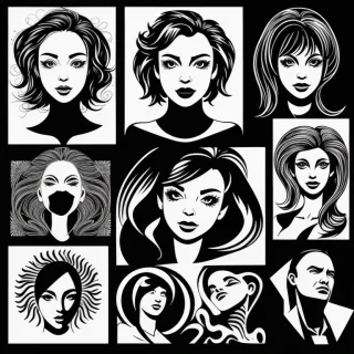black and white vector images