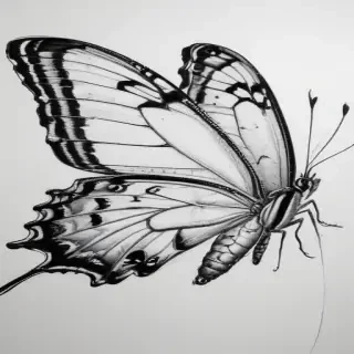 outline drawing of a butterfly