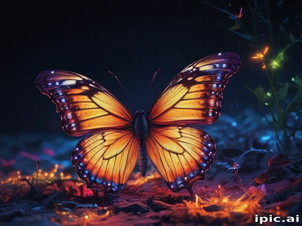 neon butterfly wallpaper