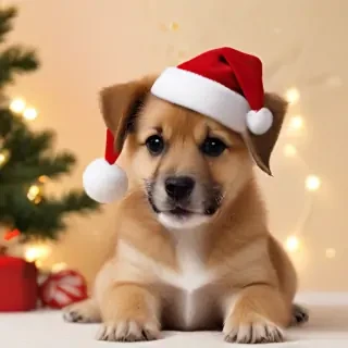 christmas dog wallpaper cute