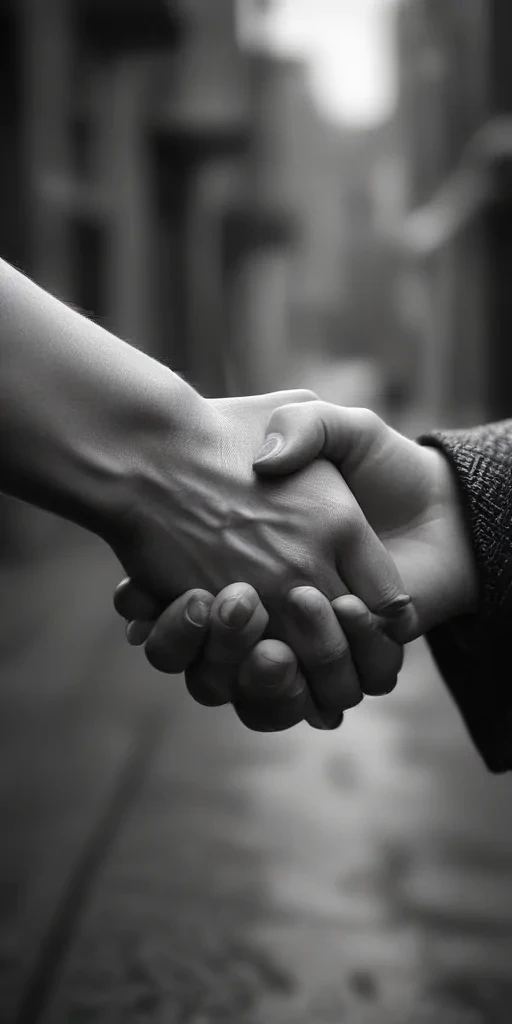 handshake black and white