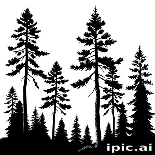 black and white pine tree clip art