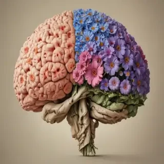 half brain half flowers