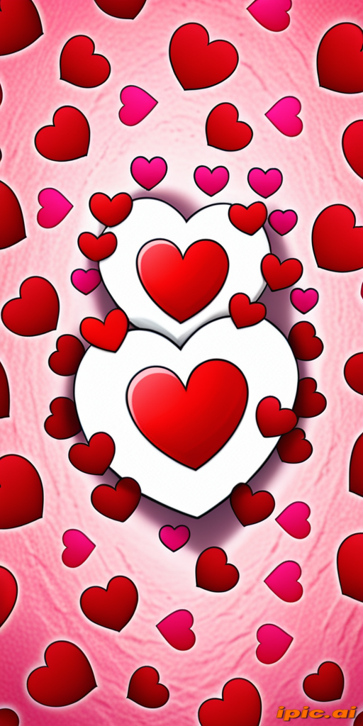 Colorful Hearts Floating on a Soft Pink Background for Romantic Vibes