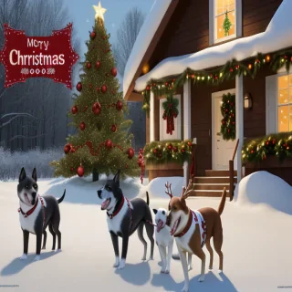 christmas wallpaper with dogs