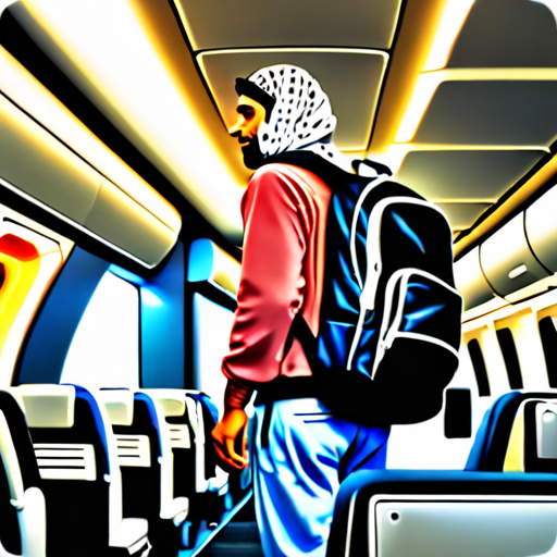 Back Pack Exploding Arab with a backpack exploding in a plane