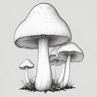 mushroom clip art black and white