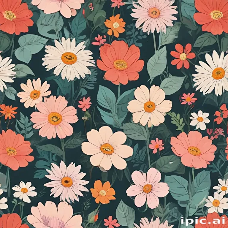 cartoon flowers aesthetic