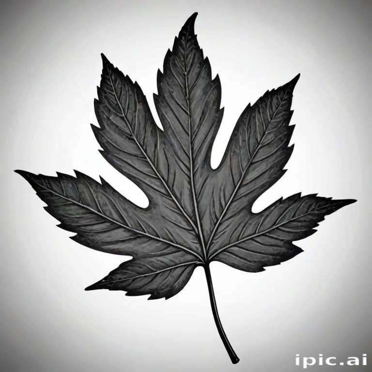 clipart leaf black and white