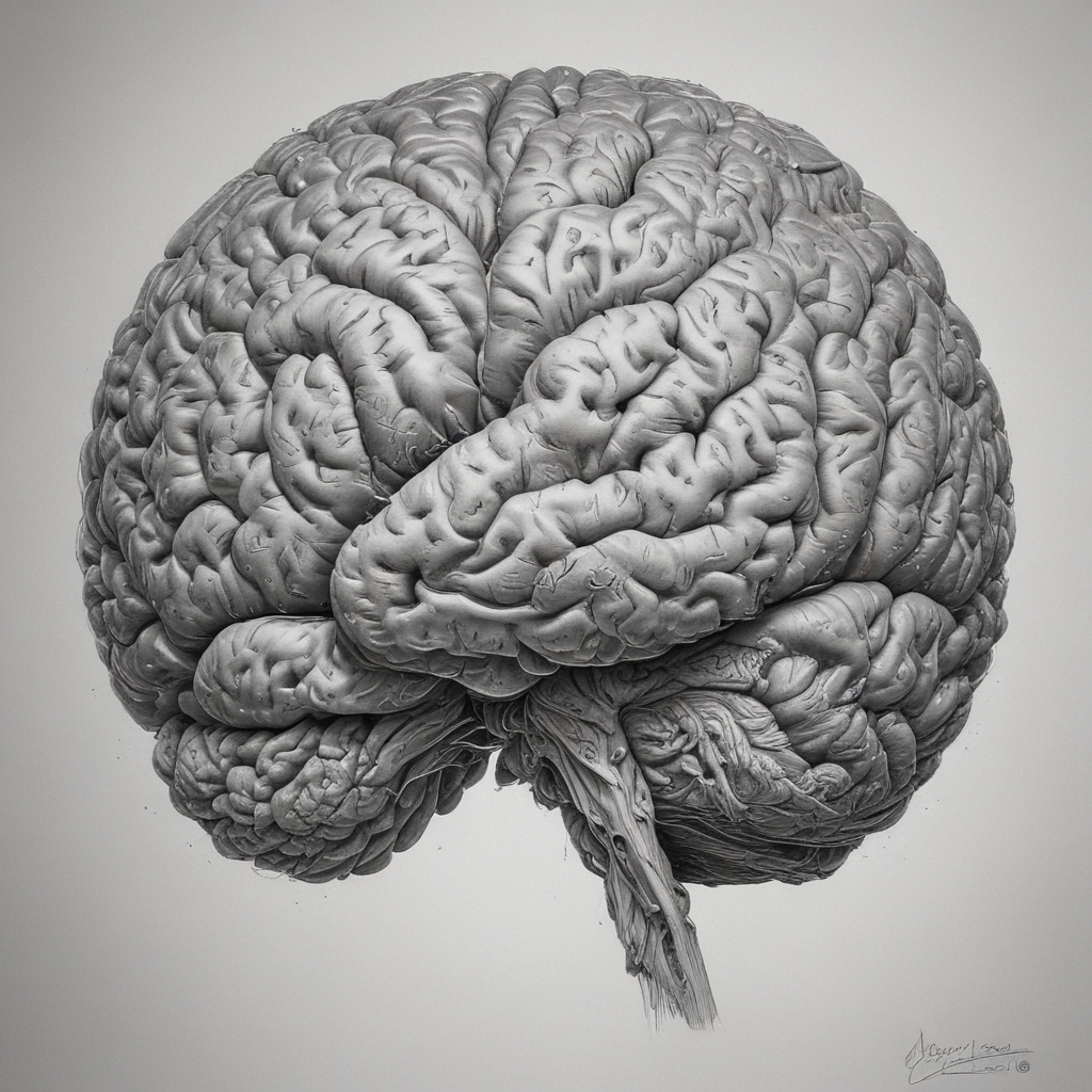 Intricate Illustration of a Human Brain Showcasing Complex Neural ...