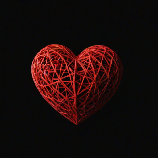heart with black background