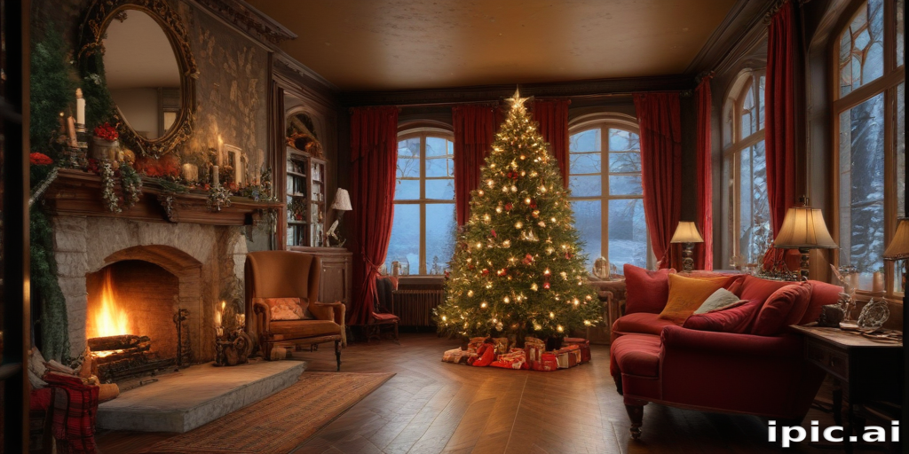 A Cozy Winter Evening in a Beautifully Decorated Living Room with ...