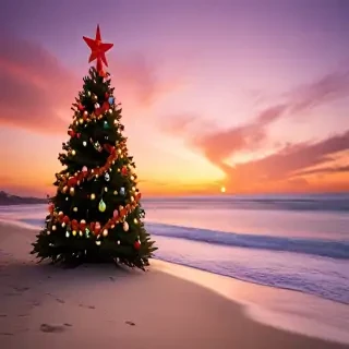 beach christmas wallpaper