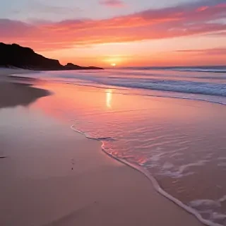 pink beach sunset