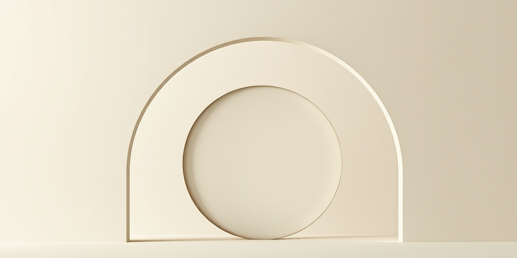 minimalist abstract art featuring an arch and circular shapes in muted greens and browns, soft lighting, shallow depth of field, aperture f/2.8, ISO 100, 50mm lens, high-resolution digital photography, smooth textures, neutral background