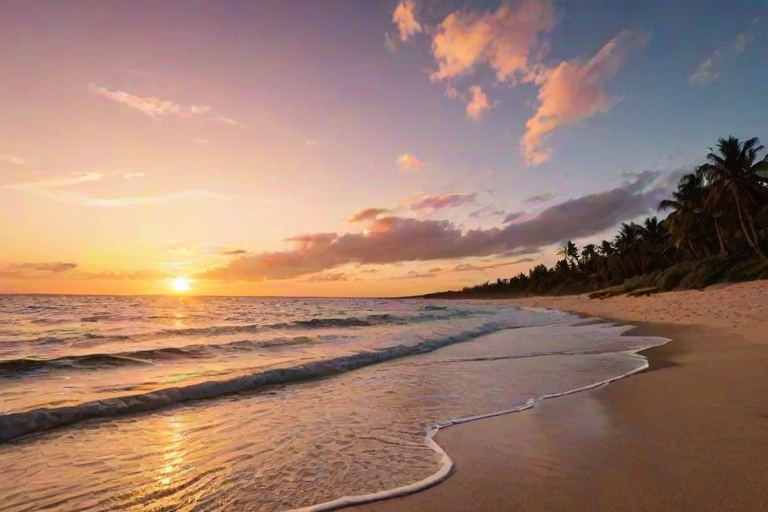 beach background sunset