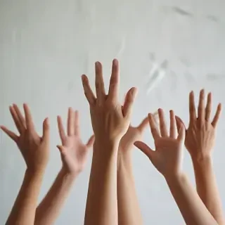 hands reaching