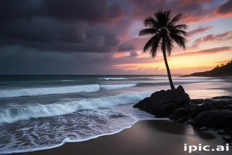 dark beach wallpaper