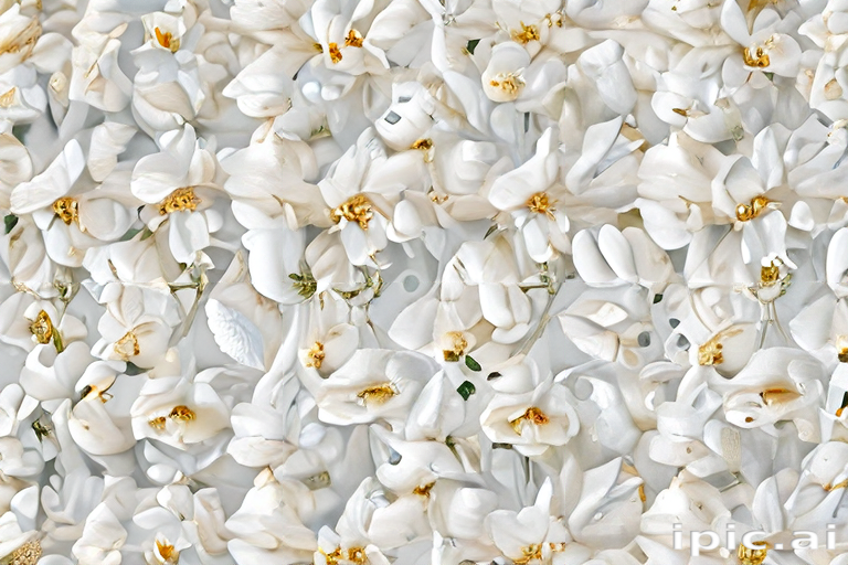 Delicate White Flowers Spread Across a Soft, Dreamy Background Texture