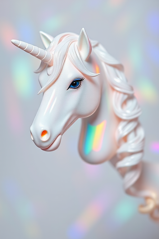 Iridescent Unicorn Dreams showcases a pearlescent white base with shifting pastel hues, creating a magical and whimsical look for fantasy-themed photoshoots and events.