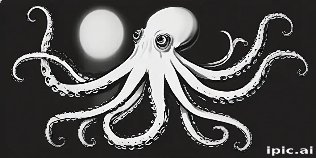 octopus clipart black and white