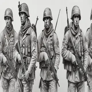 soldiers drawing