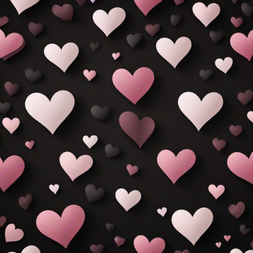 hearts background black