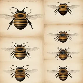 free vintage bee printables
