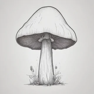 mushroom line art
