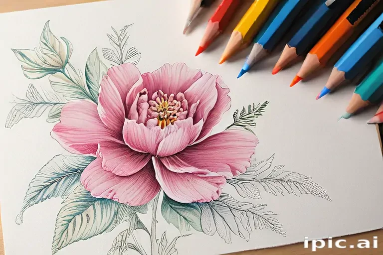 color drawing flowers
