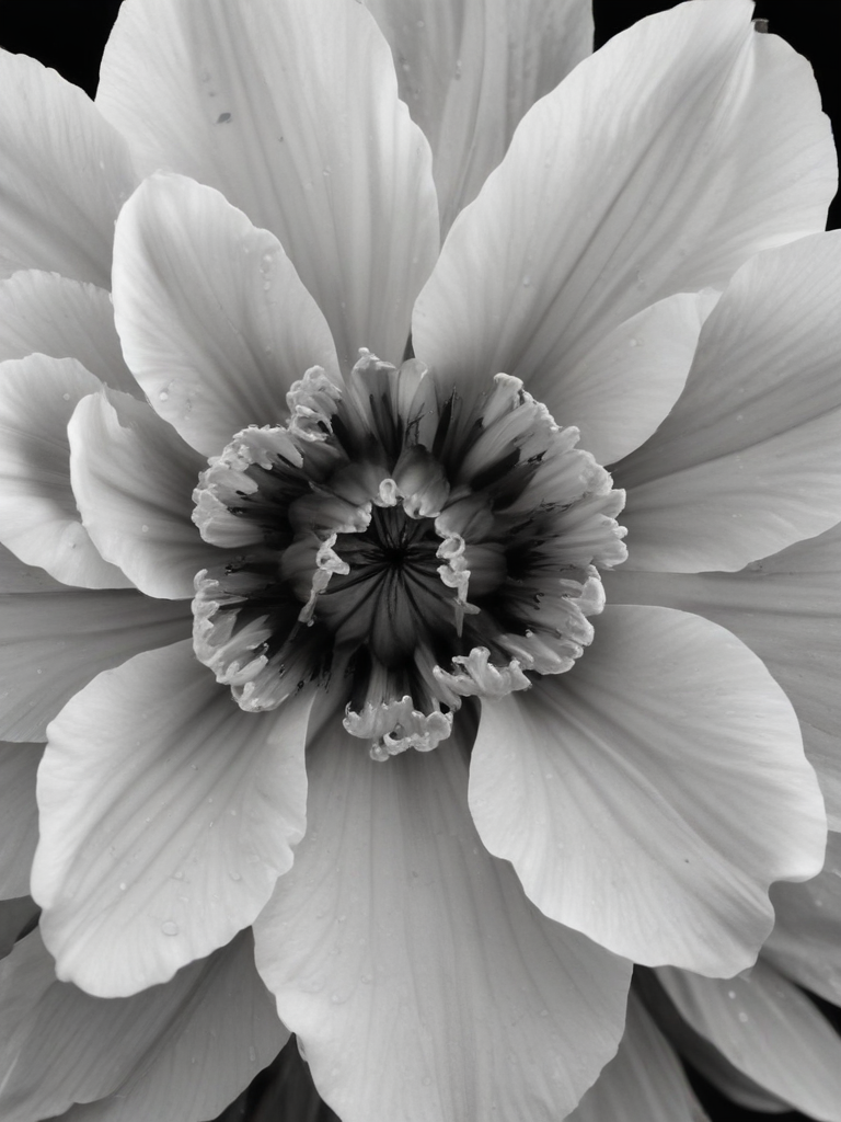 Stunning Close-Up of a Beautiful Black and White Flower Blooming Gracefully