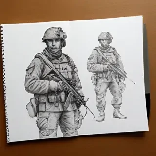 soldiers drawing