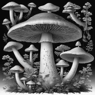 mushroom clip art black and white