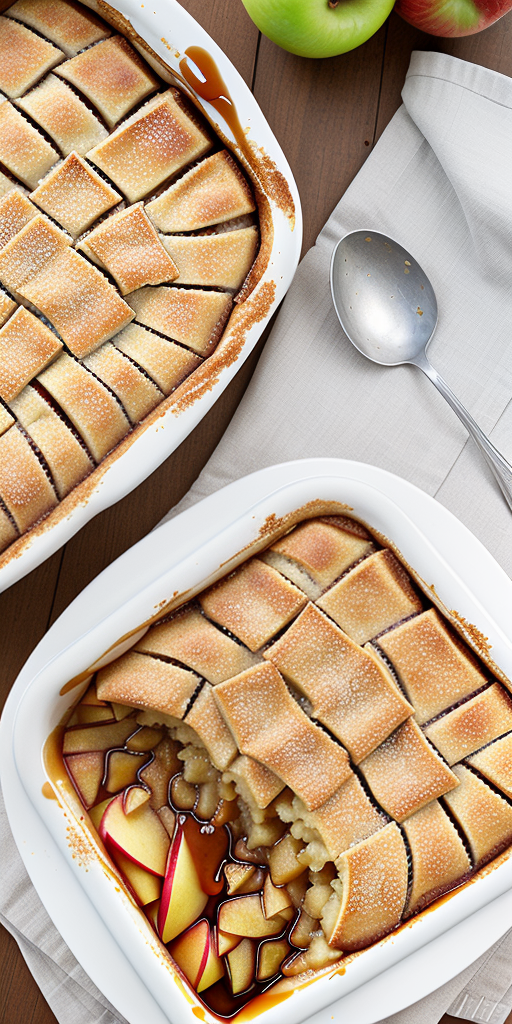 apple cobbler with caramel sauce