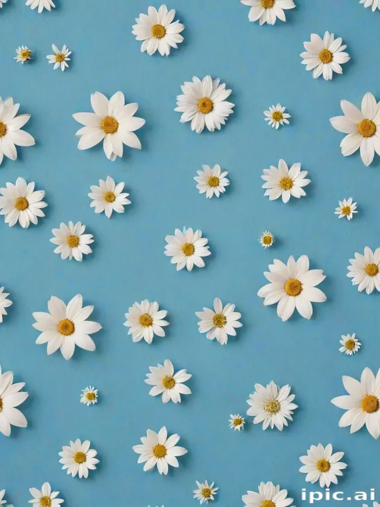 blue background with flowers