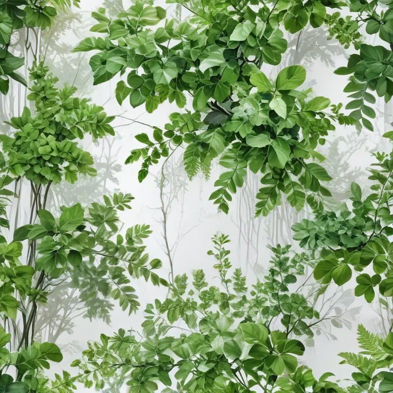 white and greenery background