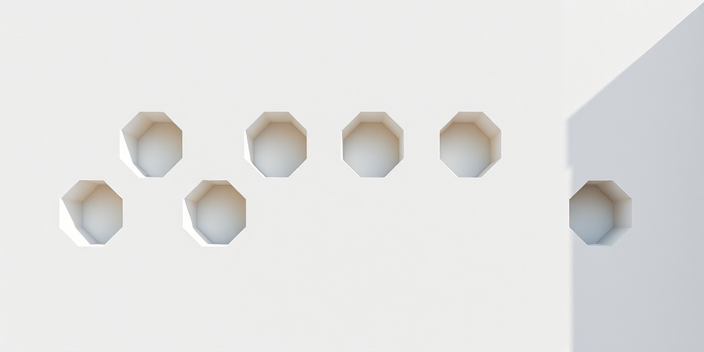 Artistic Architectural Design Featuring Unique Octagonal Cutouts on a Wall
