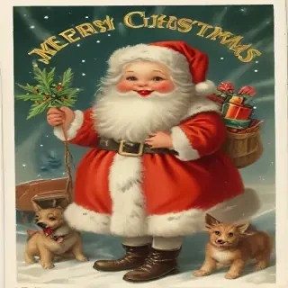 vintage merry christmas image
