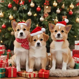 cute christmas dogs