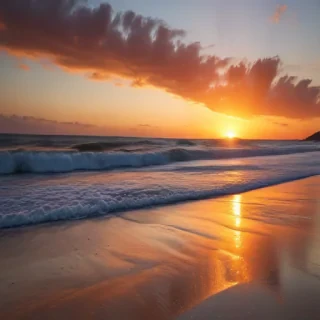 sun set on beach