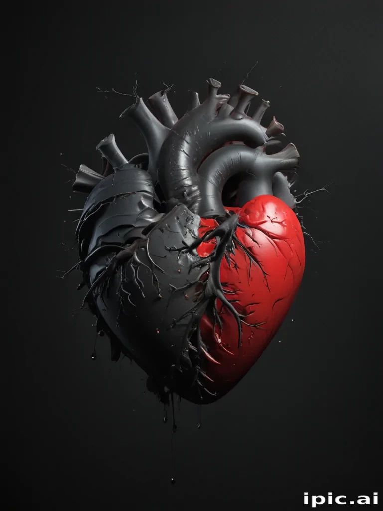 broken heart black background