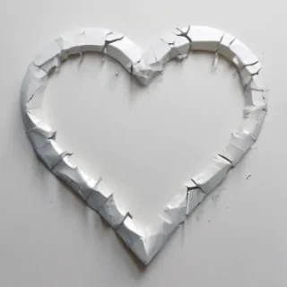 white broken heart