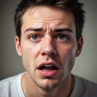 frustrated face
