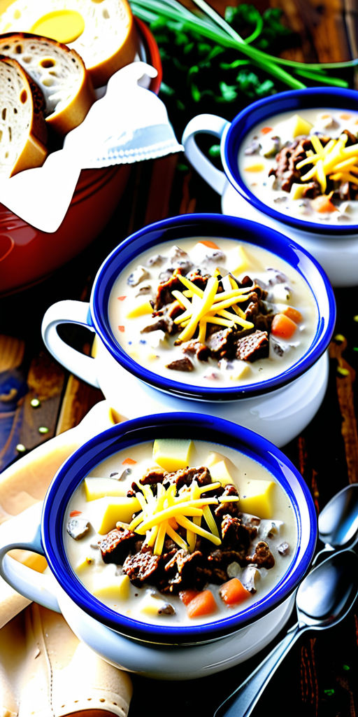 crockpot creamy potato and hamburger soup